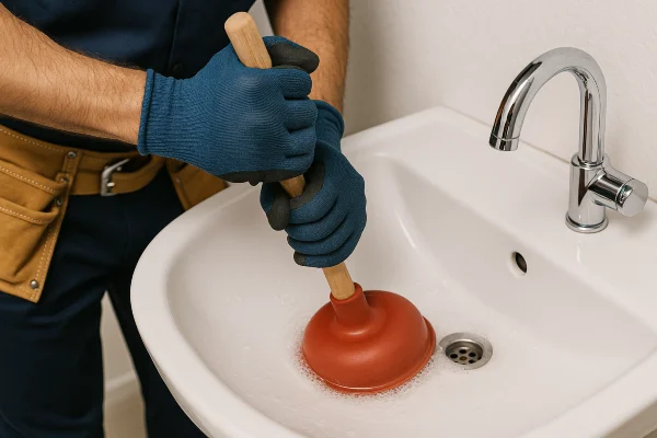 a male technician tightening a ball valve from quality plumbing leander in Austin, TX - Austin TX a male technician tightening a ball valve from quality plumbing leander in Austin, TX - Austin TX