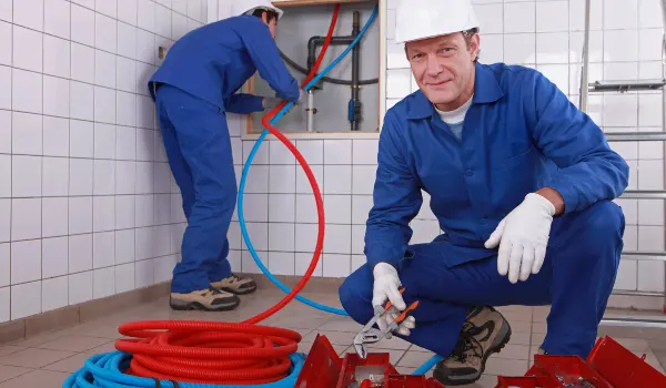 a male plumber fixing a bathroom faucet from quality plumbing leander in Dallas, TX - Dallas TX