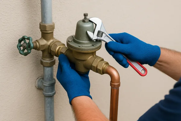 a leaking sink pipe with some tools on the floor from quality plumbing leander in Katy, TX - Katy TX