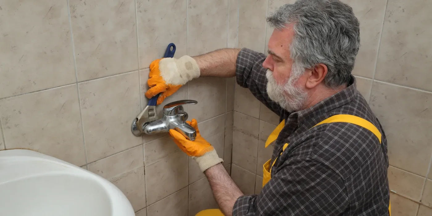a male plumber technician smiling at the camera from quality plumbing leander in Leander, TX - Faucet Installation
