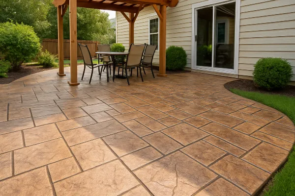 a stamped concrete patio a stamped concrete patio