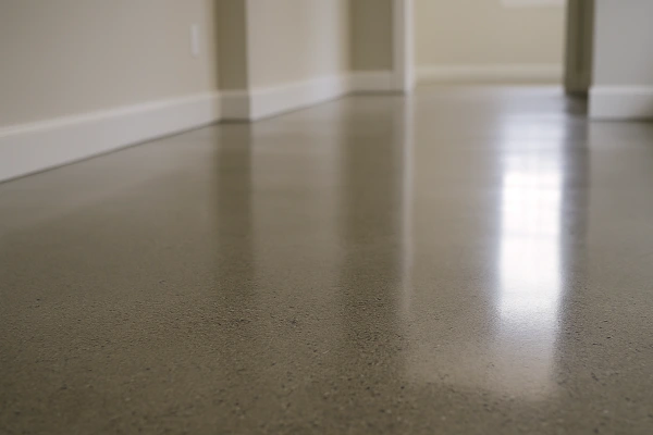 a finished concrete floor in a house a finished concrete floor in a house